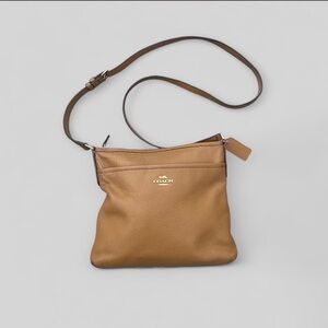 COACH F28035 Pebbled Leather File Crossbody Bag